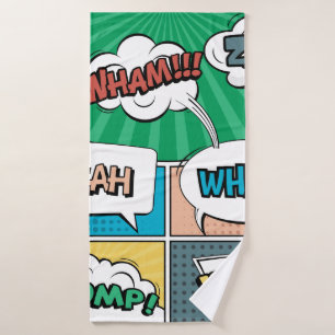 Abstraktes kreatives Konzept Comic Pop Art Blank Badehandtuch