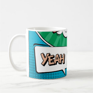 Abstraktes kreatives Konzept Comic Pop Art Blank Kaffeetasse