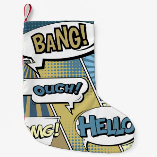 Abstraktes kreatives Konzept Comic Pop Art Blank Kleiner Weihnachtsstrumpf