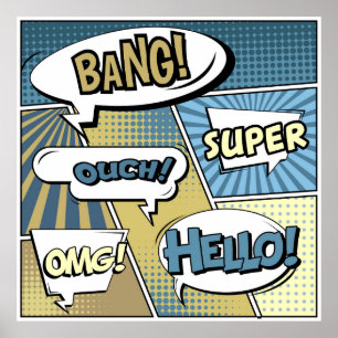 Abstraktes kreatives Konzept Comic Pop Art Blank Poster