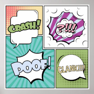 Abstraktes kreatives Konzept Comic Pop Art Blank Poster