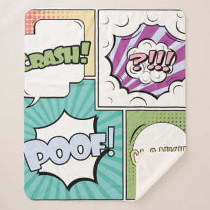 Abstraktes kreatives Konzept Comic Pop Art Blank Sherpadecke