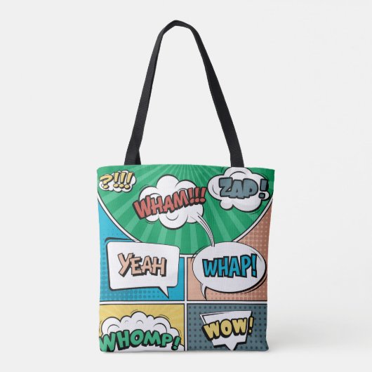 Abstraktes kreatives Konzept Comic Pop Art Blank Tasche (Rückseite)