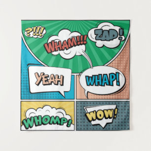 Abstraktes kreatives Konzept Comic Pop Art Blank Wandteppich