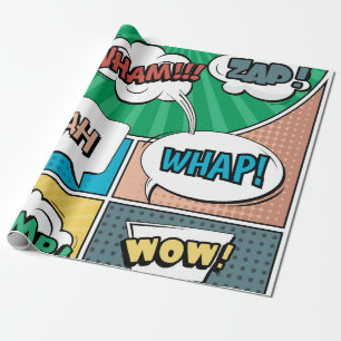 Abstraktes kreatives Konzept Comic Pop-Art-Stil bl Geschenkpapier