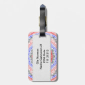 Abstraktes Kreis-Muster Gepäckanhänger (Rückseite vertikal)