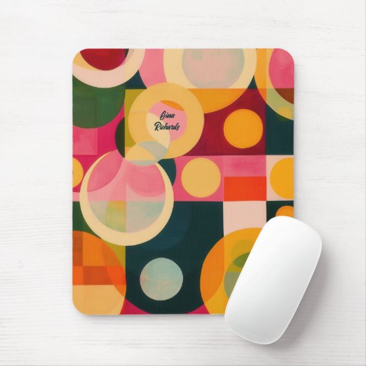 Abstraktes Kreisdesign Mousepad (Mit Mouse)