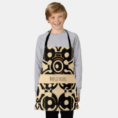 Abstraktes Kreishalftone-Bege-Gelbes Muster Schürze (Getragen)