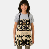 Abstraktes Kreishalftone-Bege-Gelbes Muster Schürze (Insitu)