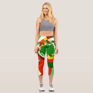 Abstraktes Kreismuster Capri Leggings