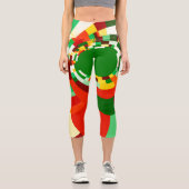 Abstraktes Kreismuster Capri Leggings (Vorderseite)