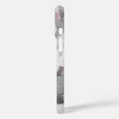 abstraktes Kreismuster in Grau und Weiß Case-Mate iPhone Hülle (Rückseite / Links)