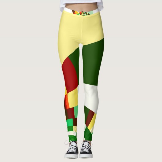 Abstraktes Kreismuster Leggings (Vorderseite)