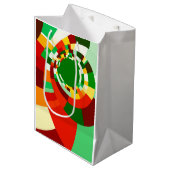 Abstraktes Kreismuster Mittlere Geschenktüte (Vorderseite Schrägansicht)