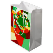 Abstraktes Kreismuster Mittlere Geschenktüte (Rückseite Schrägansicht)