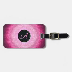 Abstraktes Kreisrosa vitrage texture.monogram. Gepäckanhänger
