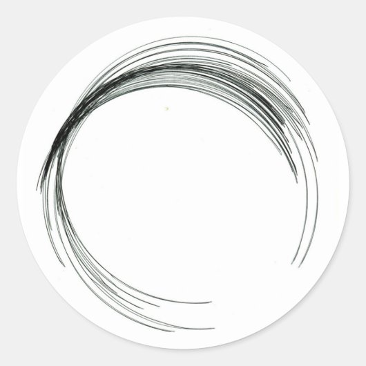 abstraktes kreisrundes geometrisches Schwarz-weiße Runder Aufkleber (Vorderseite)