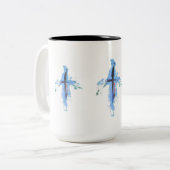 Abstraktes Kreuz auf 15 oz Tasse (Vorderseite Links)