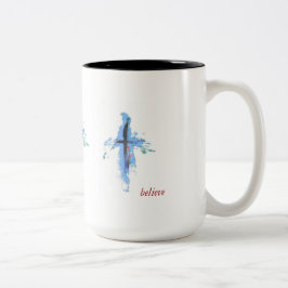 Abstraktes Kreuz auf 15 oz Tasse