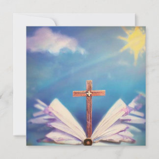 Abstraktes Kreuz & Bibel Einladung