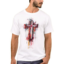 Abstraktes Kreuz mit Bibelverse-T - Shirt