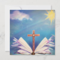 Abstraktes Kreuz und Bibel