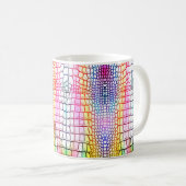 Abstraktes Krokodil-Muster, farbiges Muster Kaffeetasse (VorderseiteRechts)
