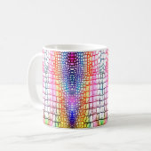 Abstraktes Krokodil-Muster, farbiges Muster Kaffeetasse (Vorderseite Links)