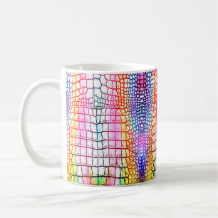 Abstraktes Krokodil-Muster, farbiges Muster Kaffeetasse