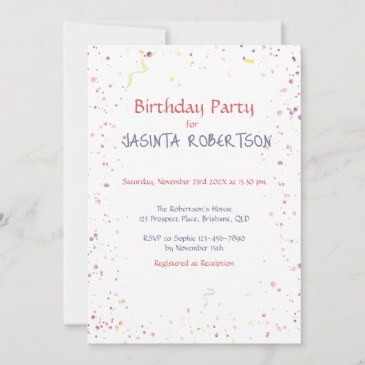 Abstraktes Kronenschloss Einladung (Rückseite)