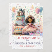 Abstraktes Kronenschloss Einladung (Vorne/Hinten)