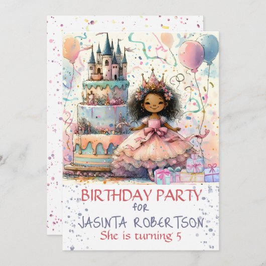 Abstraktes Kronenschloss Einladung (Vorne/Hinten)