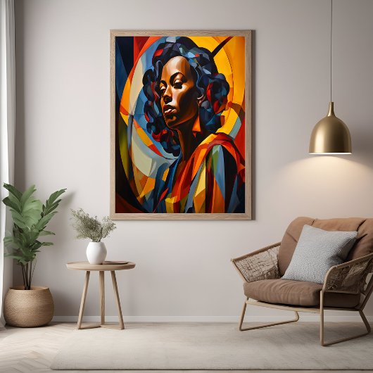 Abstraktes kubistisches Portrait Art Poster