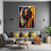 Abstraktes kubistisches Portrait Art Poster