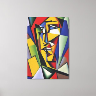 Abstraktes kubistisches Portrait Canvas Print Leinwanddruck