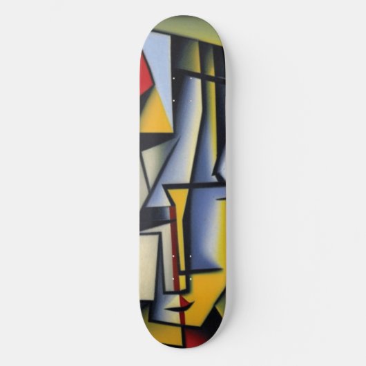 Abstraktes kubistisches Portrait-Skateboard Skateboard (Vorderseite)