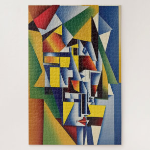 Abstraktes kubistisches Porträt-Puzzle Puzzle