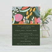 Abstraktes kühnes tropisches botanisches Probe Abe Einladung (Stehend Vorderseite)