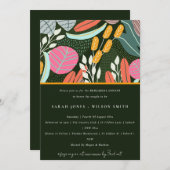 Abstraktes kühnes tropisches botanisches Probe Abe Einladung (Vorne/Hinten)