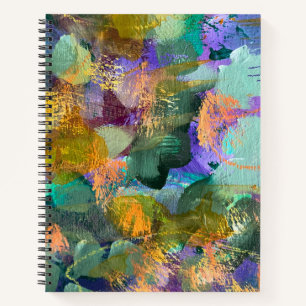 Abstraktes Kunst-Blumenfeld Spiralblock Notizblock
