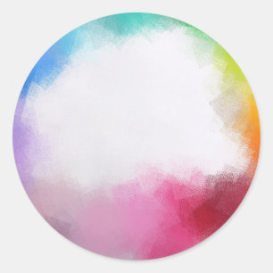 Abstraktes Kunst-Leerzeichen Rot Gelb Orange Blau Runder Aufkleber