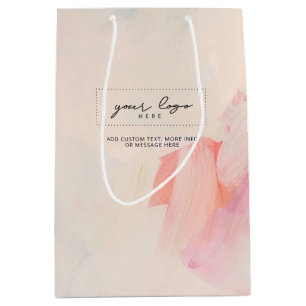 Abstraktes Kunst-Logo für Pink & Coral Geschäft Br Mittlere Geschenktüte