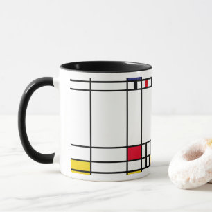 Abstraktes Kunst Mondrian "Trafalgar Quadrat" Tasse