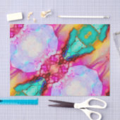 Abstraktes Kunst-Rosa-Jade-Grün-Opalseidenpapier Seidenpapier (Handwerk)