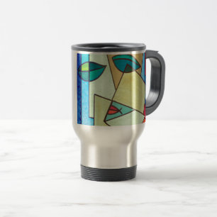 abstraktes Kunstbild Reisebecher