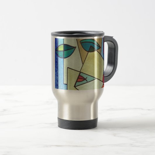 abstraktes Kunstbild Reisebecher (VorderseiteRechts)