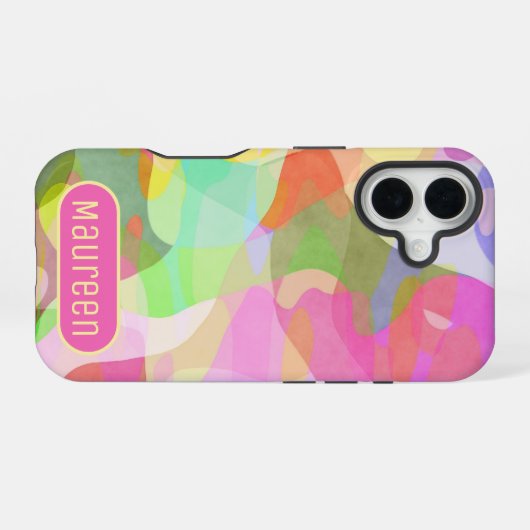 Abstraktes Kunstdesign in Pastellfarben iPhone 16 Hülle (Rückseite (Horizontal))