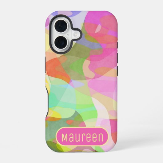 Abstraktes Kunstdesign in Pastellfarben iPhone 16 Hülle (Rückseite)