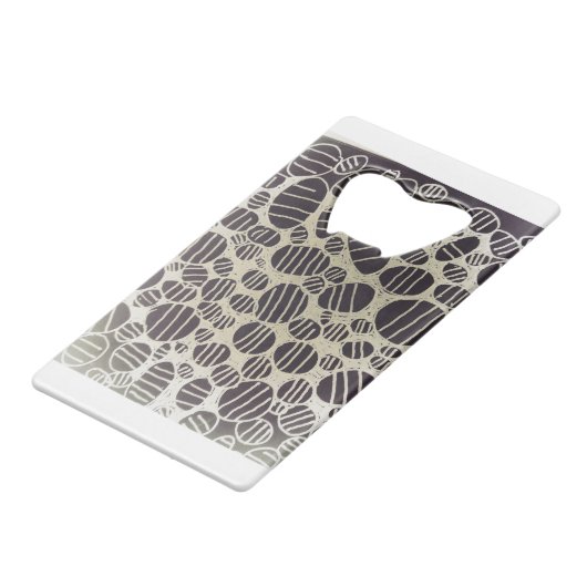 Abstraktes Kunstdesign in Schwarzweiß Geldbeutel Flaschenöffner (Rückseite Schrägansicht)