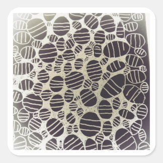 Abstraktes Kunstdesign in Schwarzweiß Quadratischer Aufkleber